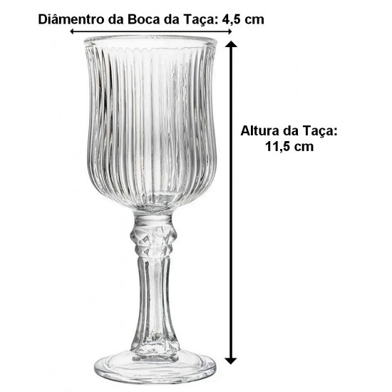 Taça Para Licor 50ml Lines Em Vidro Zahav